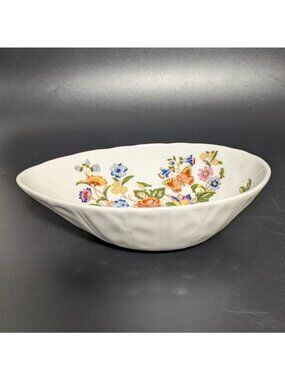 Aynsley Cottage Garden Bone China Egg Shaped Bowl Trinket Dish Floral Design